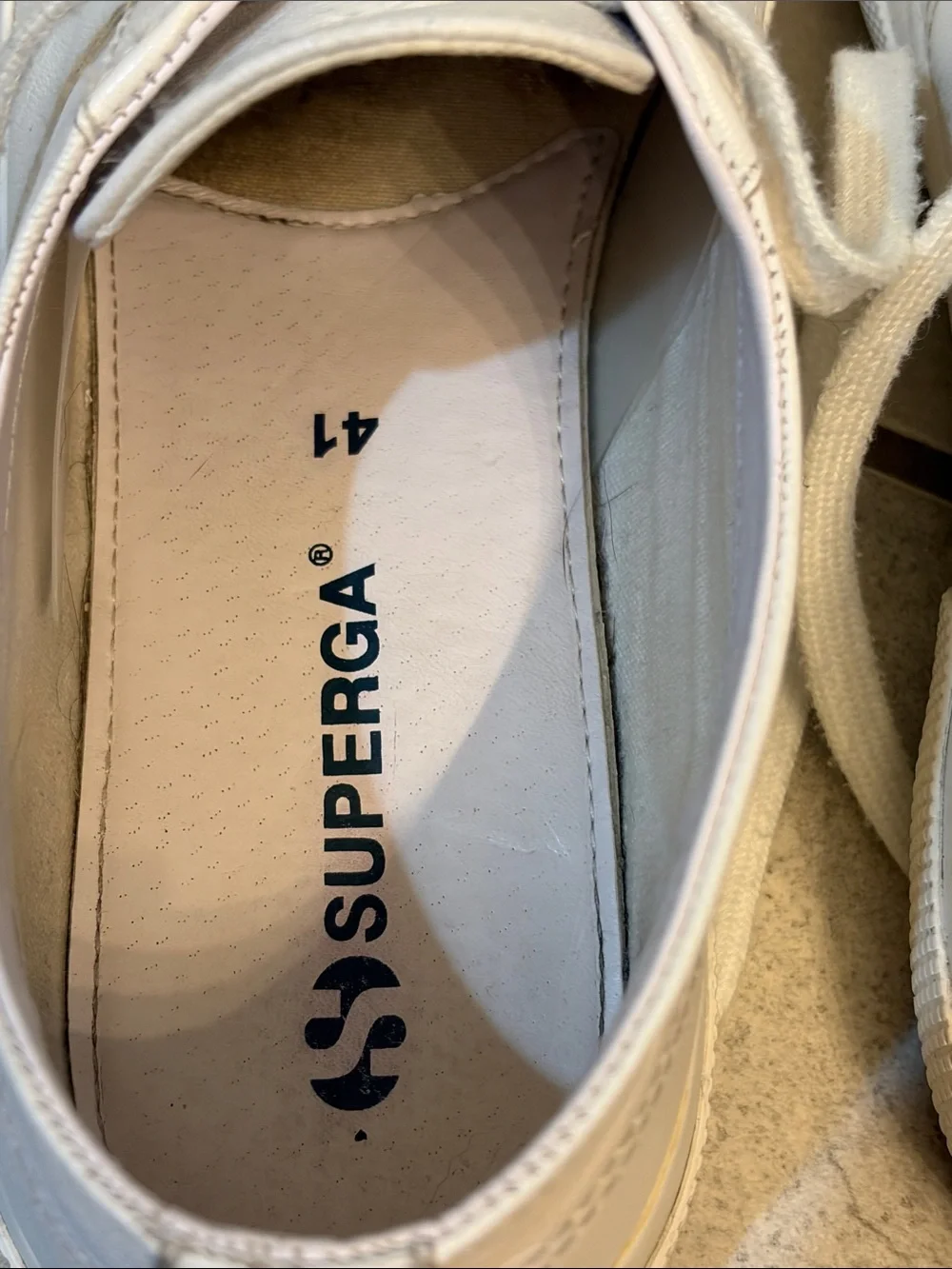 Superga White Leather Low-Top Sneakers 9.5 W 41 EU